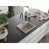 Mexen Milo 1-bowl granite kitchen sink with kitchen faucet Aster, beige - 6505-69-73450-07