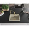 Mexen Milo 1-bowl granite sink with Aster kitchen faucet, beige - 6505-69-73450-57-G