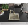 Mexen Milo granite kitchen sink single bowl with Aster kitchen faucet, beige - 6505-69-73450-57-B