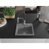Mexen Milo 1-bowl granite sink with Aster kitchen faucet, gray - 6505-71-73450-07