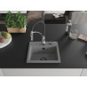 Mexen Milo 1-bowl granite sink with Aster kitchen faucet, gray - 6505-71-73450-07-B