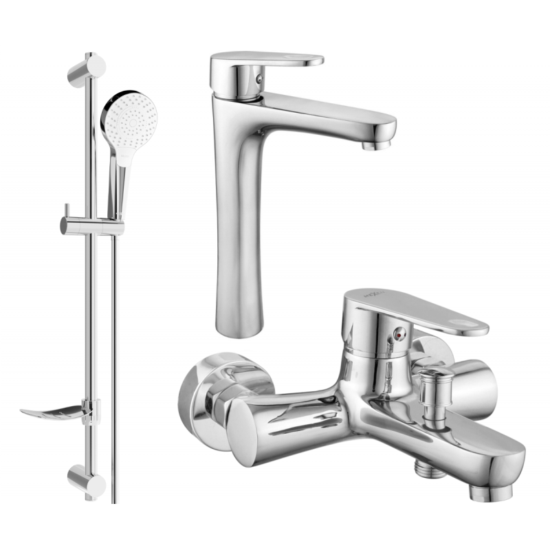 Mexen Kama DF05 Bath Set, Chrome - 72513DF05-00