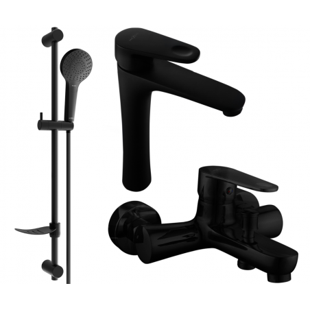 Mexen Kama DF05 bathtub set, Black - 72513DF05-70