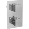 Mexen Cube thermostatic bath-shower mixer 2-output, chrome - 77502-00