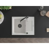 Mexen Enzo granite kitchen sink 1-bowl with drainer and kitchen faucet Aster, white - 6506-20-73450-07-B