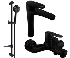 Mexen Kama DF75 bathtub set, Black - 72513DF75-70
