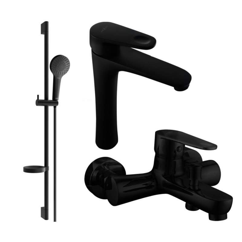 Mexen Kama DS05 bathtub set, Black - 72513DS05-70