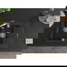 Mexen Gaspar 1.5-compartment granite sink with a drip tray and kitchen mixer tap Aster, Black/Gold metallic - 6507-75-73450-07