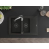 Mexen Gaspar granite kitchen sink 1.5-bowl with drainer and kitchen faucet Aster, black/gold metallic - 6507-75-73450-07-B