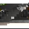 Mexen Gaspar granite sink 1.5-bowl with drainer and Aster kitchen tap, black/gold metallic - 6507-75-73450-07-B