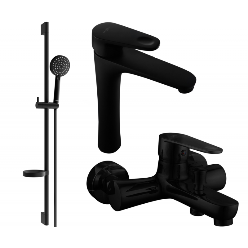 Mexen Kama DS75 bathtub set, Black - 72513DS75-70
