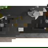 Mexen Gaspar 1.5-compartment granite sink with a drip tray and kitchen mixer tap Aster, Black/Gold metallic - 6507-75-73450-57-G