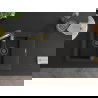 Mexen Gaspar 1.5-compartment granite sink with a drip tray and kitchen mixer tap Aster, Black/Gold metallic - 6507-75-73450-57-B