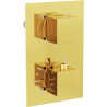Mexen Cube 2-outlet thermostatic bathtub and shower mixer tap, Gold - 77502-50