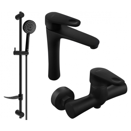 Mexen Kama DF75 shower set, Black - 72514DF75-70