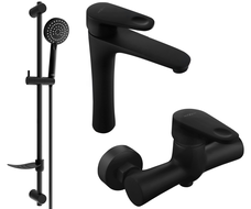 Mexen Kama DF75 shower set, Black - 72514DF75-70