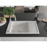 Mexen Elias 1-Bowl Granite Sink with Drainer and Kitchen Faucet Aster, White - 6511-20-73450-07