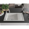Mexen Elias single-bowl granite sink with drainer and Aster kitchen tap, white - 6511-20-73450-07