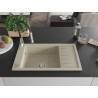 Mexen Elias 1-bowl granite sink with drainer and kitchen faucet Aster, beige - 6511-69-73450-07