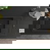Mexen Elias granite sink single-bowl with drainer and Aster kitchen tap, black/gold metallic - 6511-75-73450-07-B