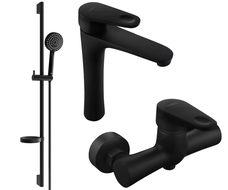 Mexen Kama DS75 shower set, Black - 72514DS75-70