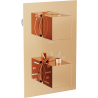Mexen Cube thermostatic bath-shower mixer 2-outlet, rose gold - 77502-60