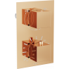 Mexen Cube thermostatic bathtub-shower 2-outlet faucet, rose gold - 77502-60