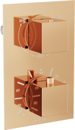 Mexen Cube thermostatic bathtub-shower 2-outlet faucet, rose gold - 77502-60