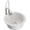 Mexen Diego 1-bowl granite sink with Aster kitchen tap, white - 6512-20-73450-02