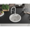 Mexen Diego granite kitchen sink 1-bowl with Aster kitchen faucet, white - 6512-20-73450-02