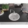 Mexen Diego 1-bowl granite sink with Aster kitchen faucet, white - 6512-20-73450-07