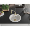 Mexen Diego 1-bowl granite sink with kitchen faucet Aster, white - 6512-20-73450-57-G