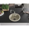 Mexen Diego granite sink 1-bowl with Aster kitchen faucet, beige - 6512-69-73450-07-B