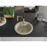 Mexen Diego single-bowl granite sink with Aster kitchen faucet, beige - 6512-69-73450-57-G