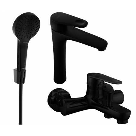 Mexen Kama R05 bathtub set, Black - 72513R05-70
