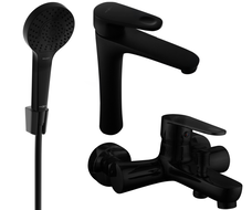 Mexen Kama R05 bathtub set, Black - 72513R05-70
