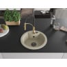 Mexen Diego granite kitchen sink 1-bowl with Aster kitchen faucet, beige - 6512-69-73450-57-B