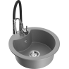 Mexen Diego 1-bowl granite sink with Aster kitchen faucet, gray - 6512-71-73450-07