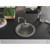 Mexen Diego 1-bowl granite sink with Aster kitchen faucet, gray - 6512-71-73450-57-G