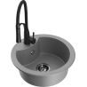 Mexen Diego 1-bowl granite kitchen sink with Aster tap, grey - 6512-71-73450-70-B