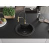 Mexen Diego granite kitchen sink single-bowl with kitchen faucet Aster, black/silver metallic - 6512-73-73450-57-B