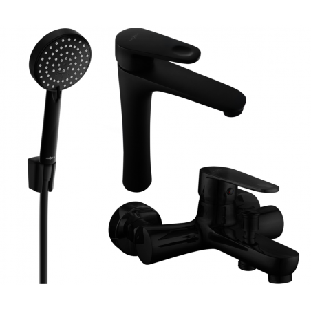 Mexen Kama R75 Bath Set, Black - 72513R75-70