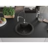 Mexen Diego 1-bowl granite sink with Aster kitchen faucet, black/gold metallic - 6512-75-73450-07-B