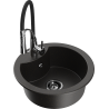 Mexen Diego 1-compartment granite sink with a kitchen mixer tap Aster, Black/Gold metallic - 6512-75-73450-07-B