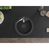 Mexen Diego 1-bowl granite sink with Aster kitchen faucet, black speckled - 6512-76-73450-07-B