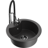 Mexen Diego 1-bowl granite sink with Aster kitchen faucet, black speckled - 6512-76-73450-07-B