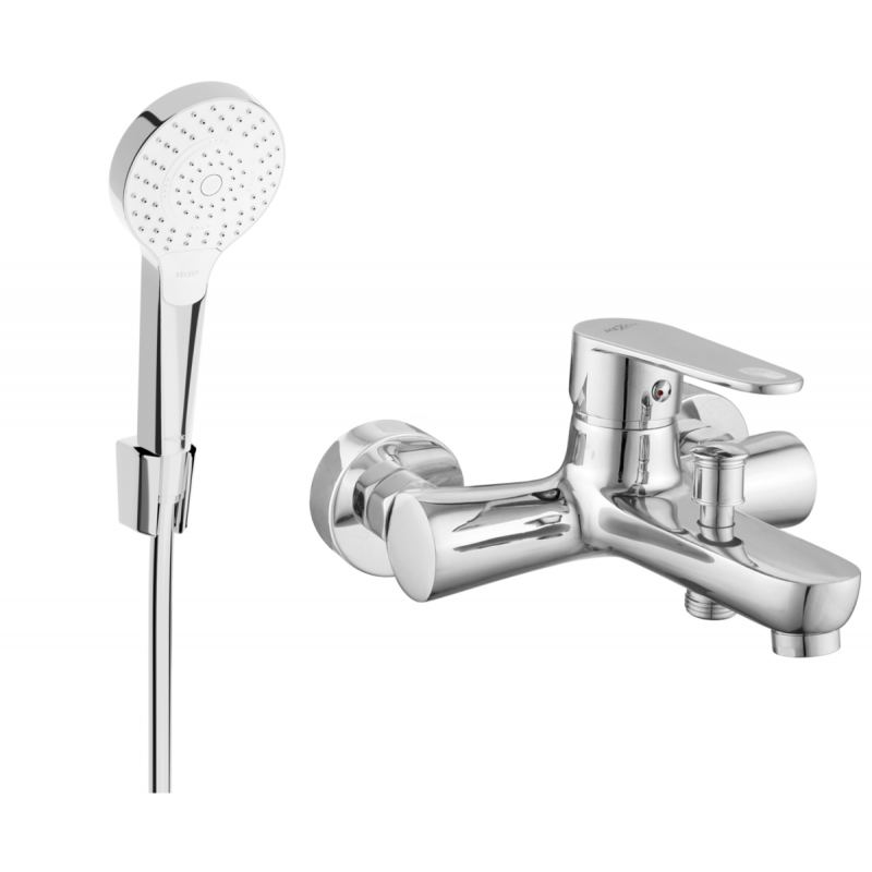 Mexen Kama R05 bathtub mixer tap with shower head, Chrome - 7253R05-00