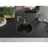 Mexen Diego granite kitchen sink 1-bowl with kitchen faucet Aster, black - 6512-77-73450-57-B