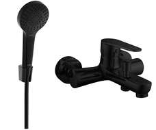Mexen Kama R05 bathtub mixer tap with shower head, Black - 7253R05-70