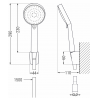 Mexen Kama R75 bathtub mixer tap with shower head, Chrome - 7253R75-00